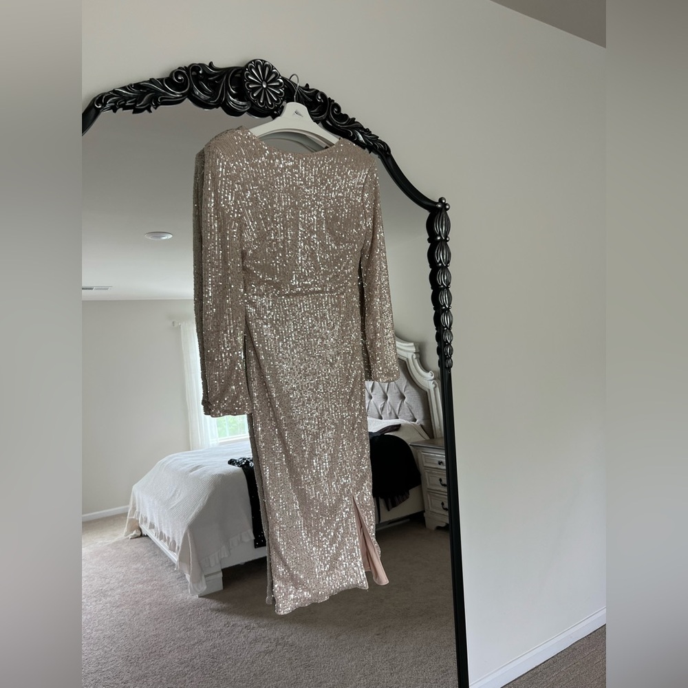 Gold sequined dress